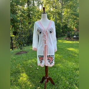 Letarte hand embroidered swim cover up